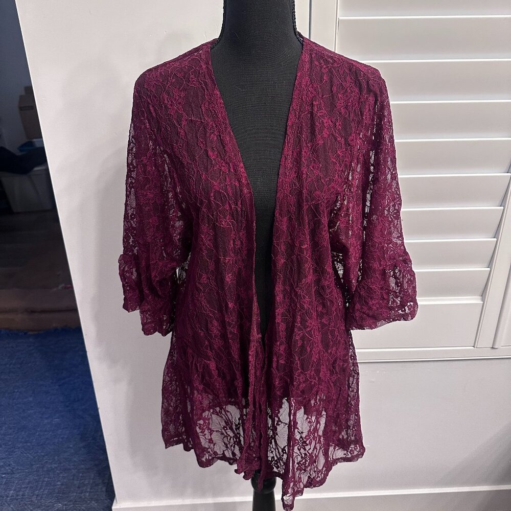 Lace Cardigan Ruffle Bell Sleeve